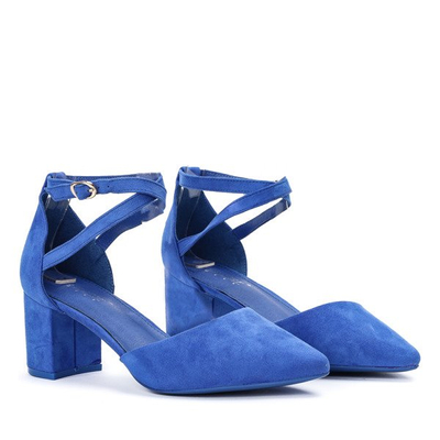 Blue pumps on the low post Blue Rose - Footwear 1