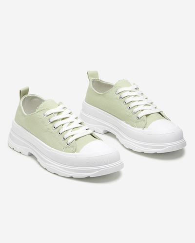 OUTLET Green women's sports sneakers Cresoma - Footwear