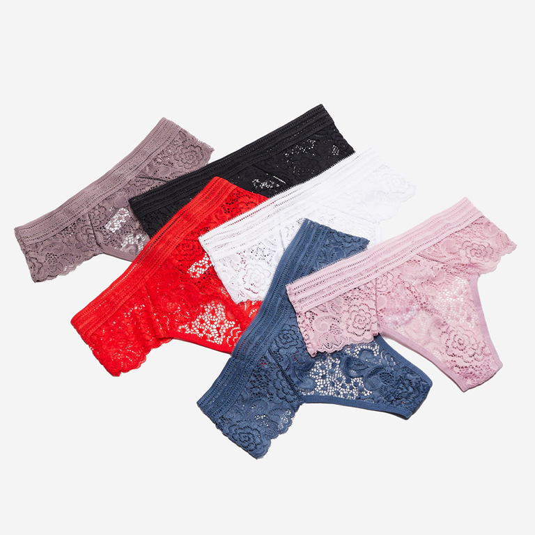 Set of women's lace thong panties 6 / pack - Underwear