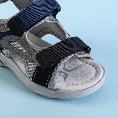 Pelēkas zēnu turbo velcro sandales - Apavi