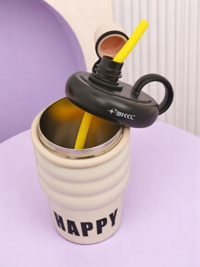 Royalfashion Thermal Mug with Spout Happy Cup