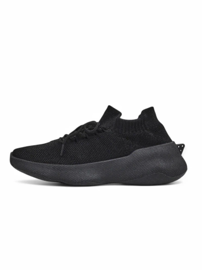 Women's Aura Nero Black Fabric Sneakers on a 4.5cm Flat Sole