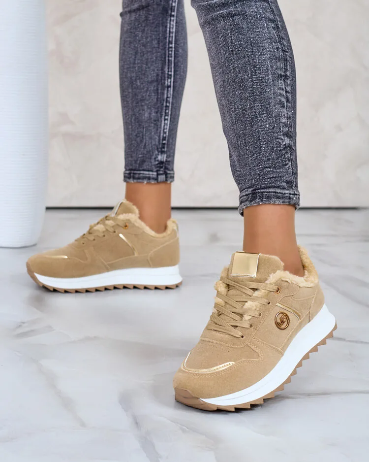 Royalfashion Siltās sieviešu kedas ar kažokādu Boris