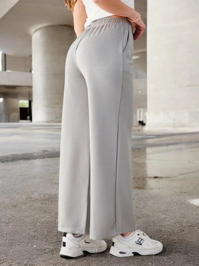 Royalfashion Platas sieviešu bikses ar krokām