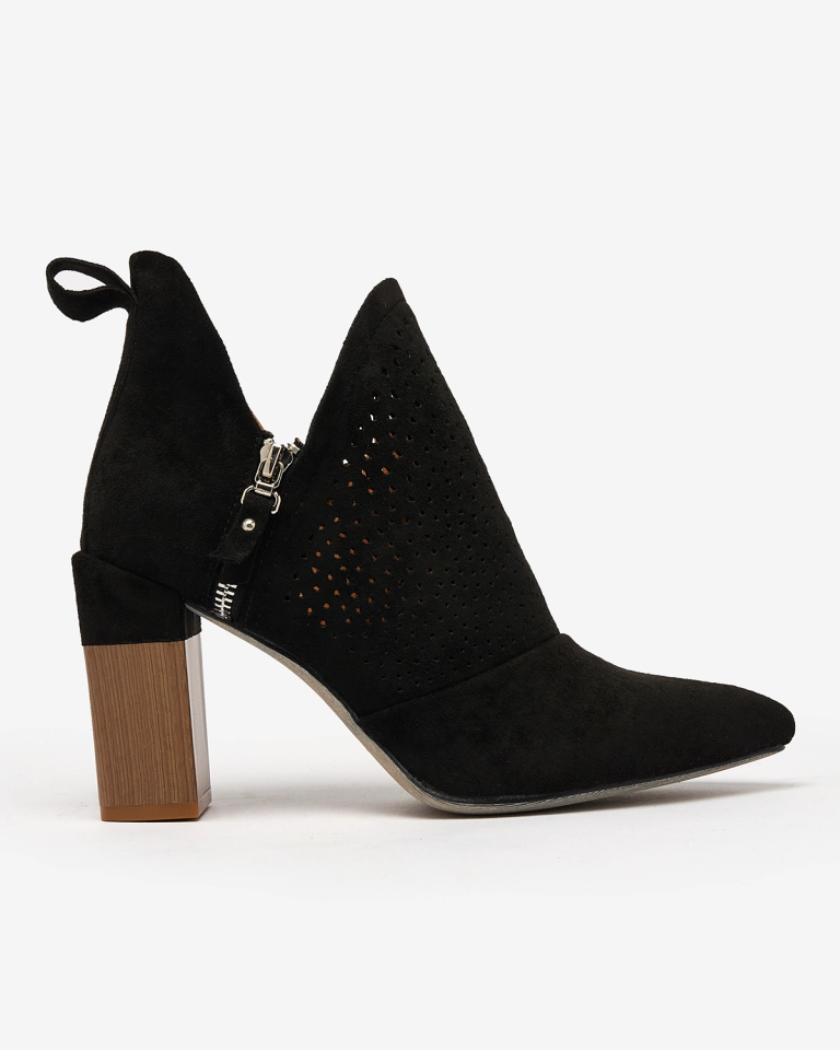 Royalfashion Черные женские сапоги на высокой шпильке Swerros