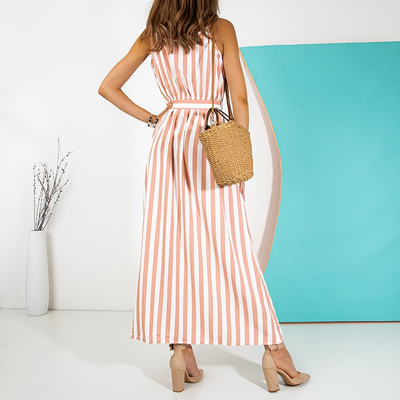 Женское платье в розовую полоску