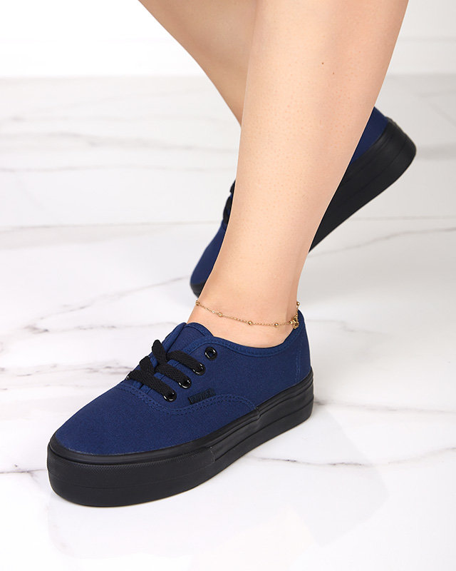 Women's navy blue sneakers Milumi - Footwear