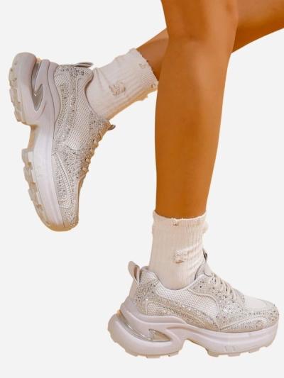 Royalfashion Women's sports sneakers with rhinestones Bloss
