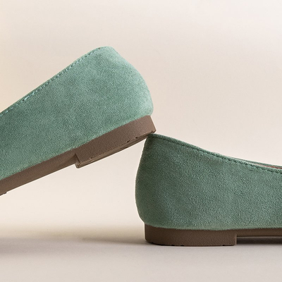 Green women's moccasins with tassels Morisa - Footwear