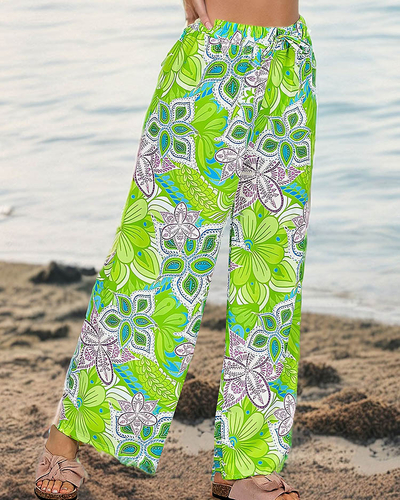 Royalfashion Sieviešu rakstainas platas bikses