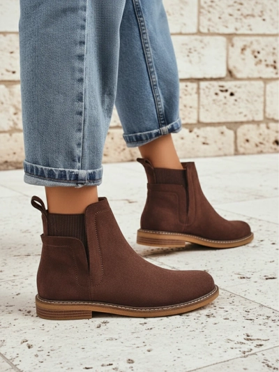 Women's Chelsea-style ankle boots made of eco-suede Veysi