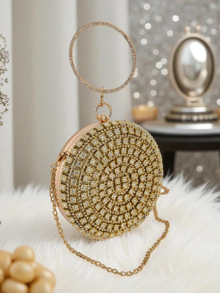 Royalfashion Women's Clutch Bag with Zirconia Elira Noir