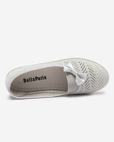 Light gray girls 'slip on sneakers with an openwork upper Locuni - Footwear