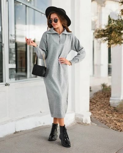 Royalfashion Sieviešu garš svārku džemperkleita