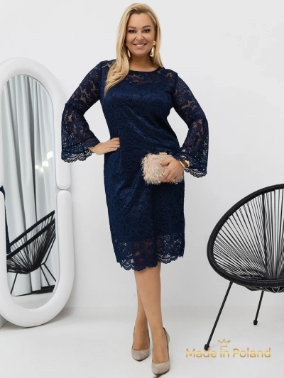 Women's Lace Midi Dress with Wide Sleeves Kiss Star