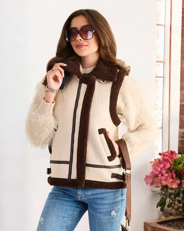 Royalfashion Sieviešu vestes ar mākslīgo kažokādu