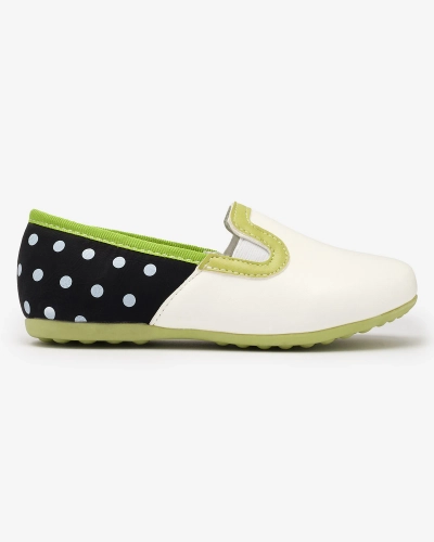 White girls' eco leather pea-print half shoes Rellme- Footwear