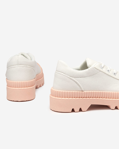 OUTLET Women's white sneakers with pink Comp sole - Footwear