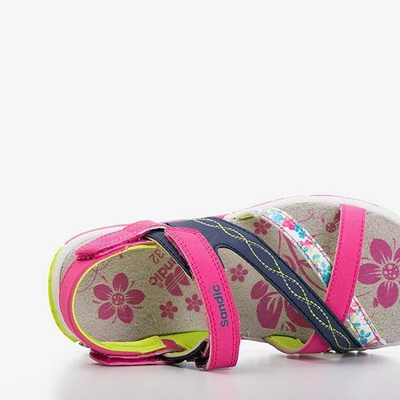 Navy blue and pink girls sandals Esteban - Footwear