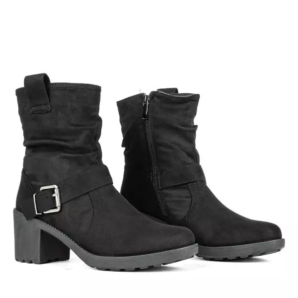 Black ankle boots on a high post Nusha - Footwear