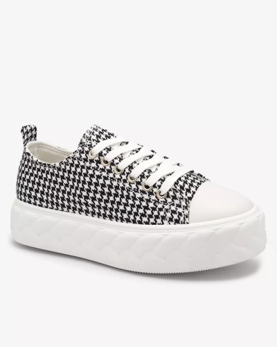 Royalfashion Black and white women's sneakers in pepit Aderin