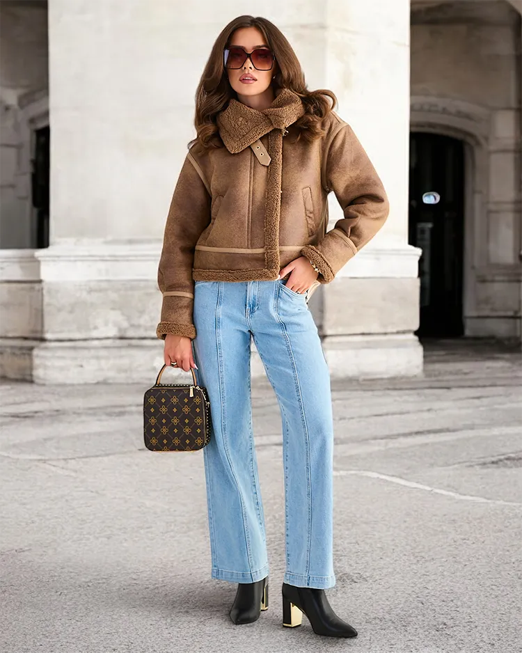 Royalfashion Sieviešu motociklistu jaka