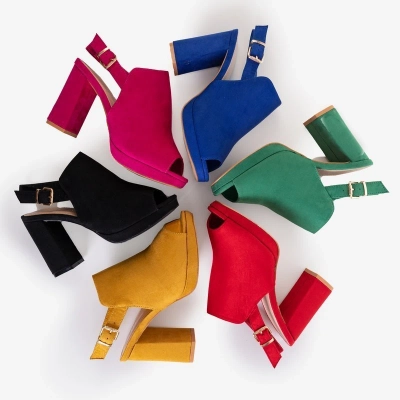 OUTLET Red women's high-heeled sandals Wefira - Footwear