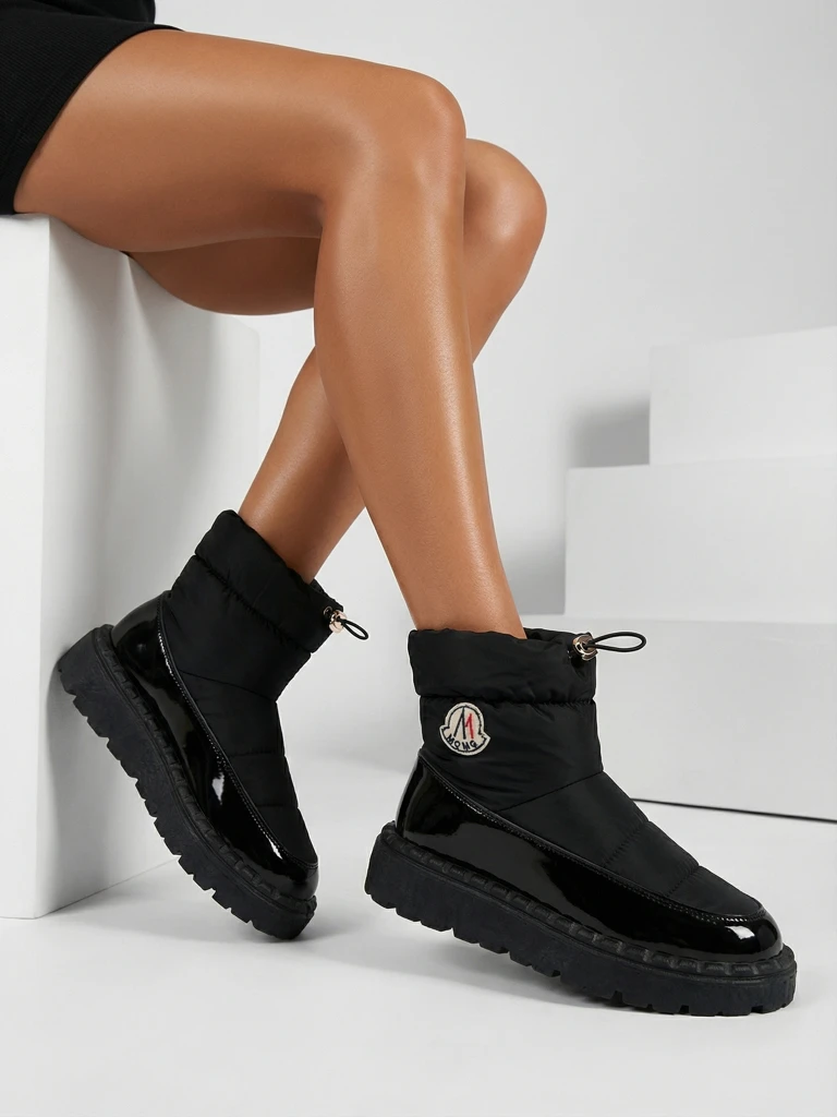 Royalfashion Женские сапоги-слипы черного цвета Ireda