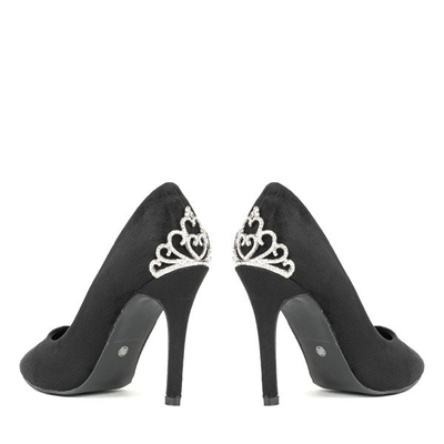 Black high heels with Devya decoration - Footwear