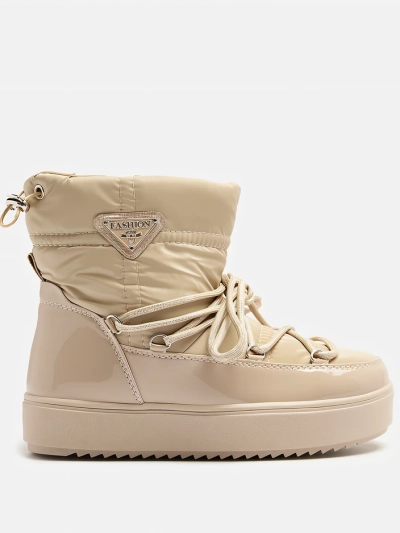 Royalfashion Women's slip-on boots a'la snow boots in light brown Vevnose