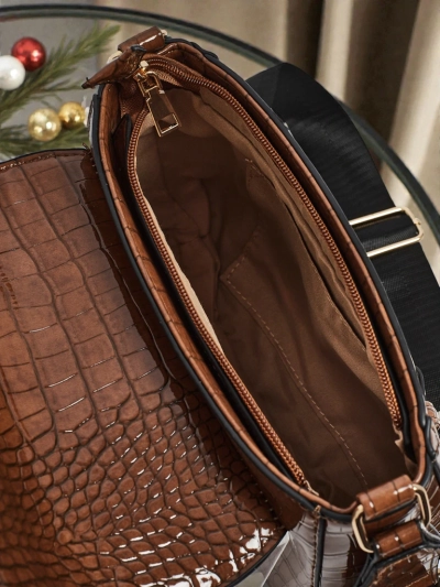 Aurora Women's Handbag Dark Brown Leather Elegant