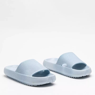 OUTLET Blue rubber flip-flops with embossing Olinda - Footwear