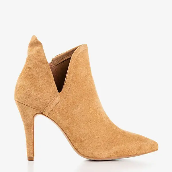 OUTLET Brūni sieviešu zābaki uz augsta papēža Annalisa - Apavi