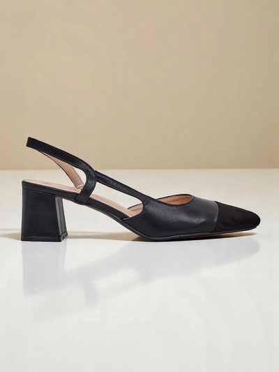 Royalfashion Women's Low Heel Pumps with Decorative Toe Eleganzo