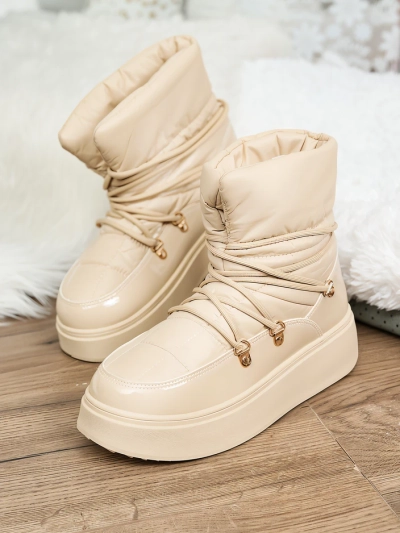 Royalfashion Women's slip-on snow boots in beige Dabenda