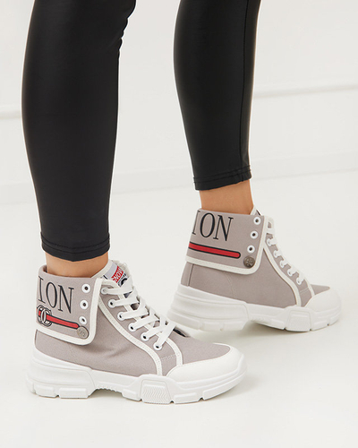 Grey women's high sport shoes a'la sneakers Tenerika - Footwear