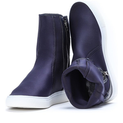 Botki a'la trampki w kolorze granatowym Cecylia - Obuwie