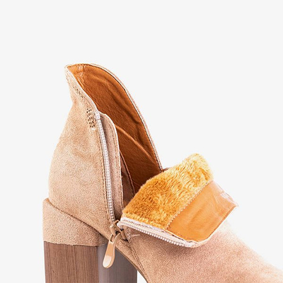 Light brown boots with square heel Lemere - Shoes