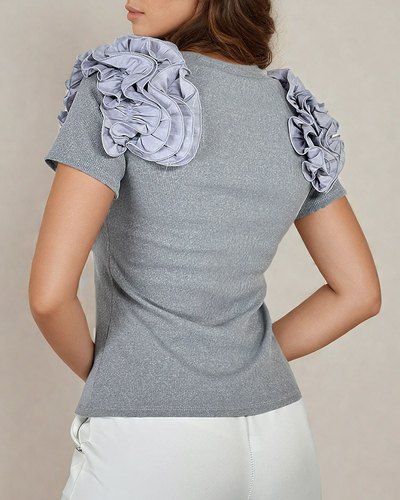 Royalfashion Fitted Women's Ribbed Blouse
