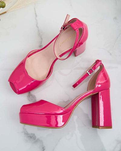 Royalfashion Женские сандалии с лакированными столбиками Lefeyoa