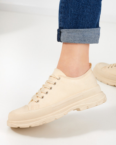 OUTLET Beige women's sports sneakers Ohema - Footwear