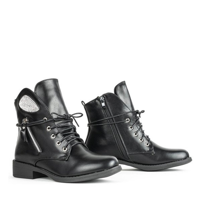 Czarne workery z eko-skóry Maricela - Obuwie