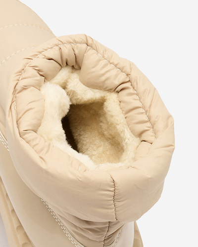 Royalfashion Sieviešu slips-on sniega zābaki bēšā krāsā Ireda