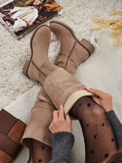 Women's Over-the-Knee Eco-Suede Boots with Fringes Ostrelia