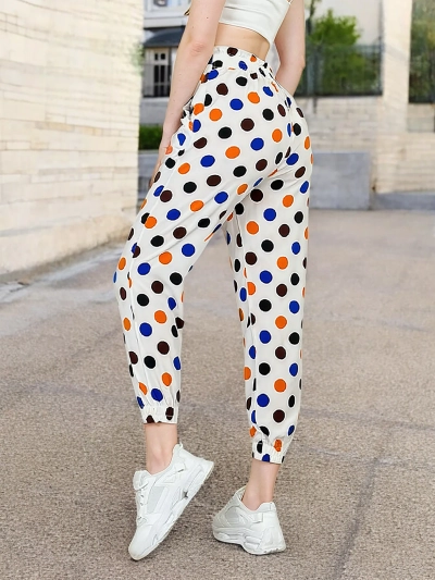 Royalfashion Женские брюки из ткани в горошек