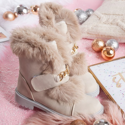 Wiscon beige boots with fur - Footwear