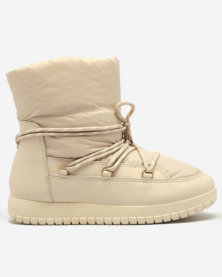 Royalfashion Women's slip-on snow boots in beige color Iredas