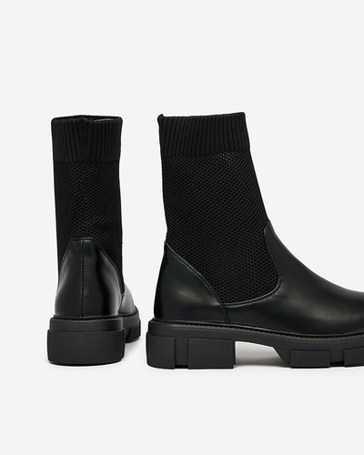 Royalfashion Black women's boots with mesh Xandra