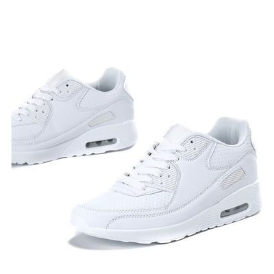 White, sport shoes from leatherette Shenia - Footwear 1