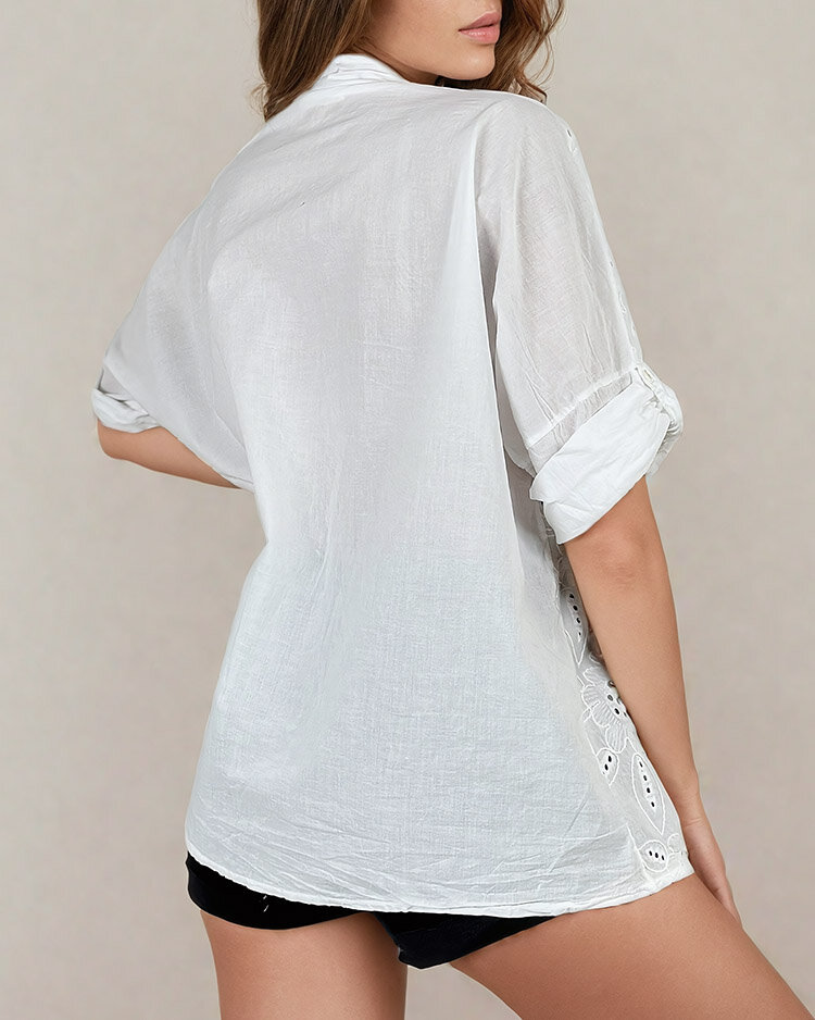 Royalfashion Sieviešu oversize izšūts krekls